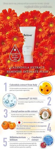 Relove Calendula Extract Feminine Intimate Wash | Gynecologist | Calendula Fragrance | pH-3.8 | Hypoallergenic | SLS,SLES Free | 4oz in Saudi Arabia