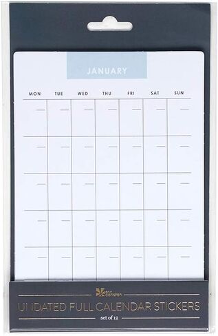 Erin Condren Designer Desk Accessories - Focused Customizable Calendar Stickers. 12 Non-Dated Adhesive Calendars, Measures 6.3" x 4.3 Each. Open-Dated Monthly Planning Stickers in Saudi Arabia