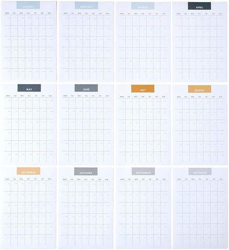 Erin Condren Designer Desk Accessories - Focused Customizable Calendar Stickers. 12 Non-Dated Adhesive Calendars, Measures 6.3" x 4.3 Each. Open-Dated Monthly Planning Stickers in Saudi Arabia