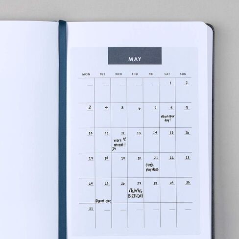 Erin Condren Designer Desk Accessories - Focused Customizable Calendar Stickers. 12 Non-Dated Adhesive Calendars, Measures 6.3" x 4.3 Each. Open-Dated Monthly Planning Stickers in Saudi Arabia