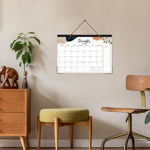 2024-2025 Desk Calendar - Desk/Wall Calendar 2024-2025, Jul. 2024 - Dec. 2025, 17"X 12", Holidays, Notes, Corner Protectors, Hanging Holes & Cutting-line Design, Perfect Calendar for You in Saudi Arabia