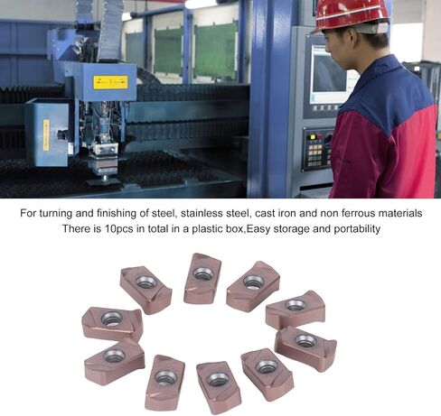 10 Pcs Turning Inserts Carbide CNC Inserts Lathe Turning Finishing Inserts with Coating (SEKT1204) in Saudi Arabia