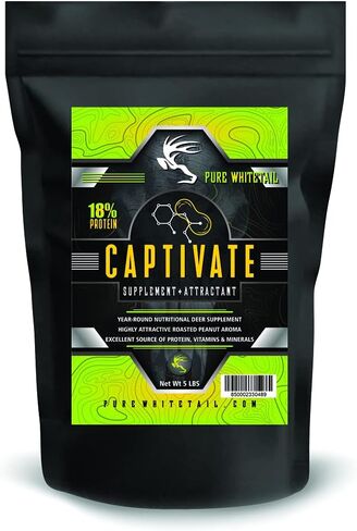 Pure Whitetail | Captivate | Supplemental Feed for Whitetail Deer | Antler Growth & Body Development | Roasted Peanut Aroma | 5 LB Bag in Kuwait