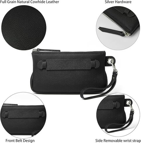 دوريس آند جاكي حقيبة يد نسائية صغيرة من الجلد بسحاب مع حزام قابل للإزالة in Kuwait