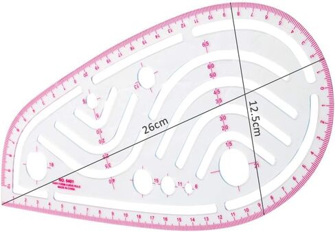 BUDDE Sew French Curve Metric Ruler - 4 Style Fashion Clear Metric Sewing Ruler Set, French Curve Pattern Ruler Kit for Beginners Tailors Designers in Saudi Arabia