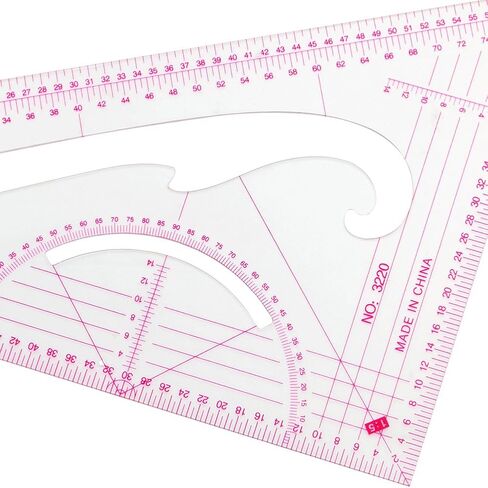 BUDDE Sew French Curve Metric Ruler - 4 Style Fashion Clear Metric Sewing Ruler Set, French Curve Pattern Ruler Kit for Beginners Tailors Designers in Saudi Arabia