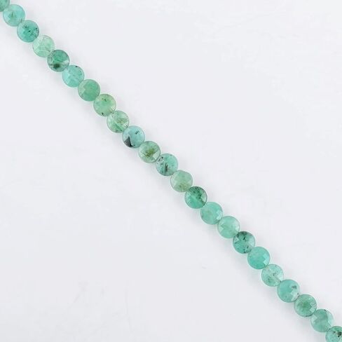 Natural Green Emerald Gemstone Coin Beads Dainty Choker Bracelet, Handmade May Birthstone Jewelry, Chakra Healing Crystals, 925 Sterling Silver Chain 8 inch, Mother's Day Gift in Saudi Arabia