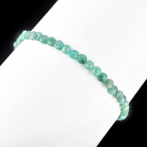 Natural Green Emerald Gemstone Coin Beads Dainty Choker Bracelet, Handmade May Birthstone Jewelry, Chakra Healing Crystals, 925 Sterling Silver Chain 8 inch, Mother's Day Gift in Saudi Arabia