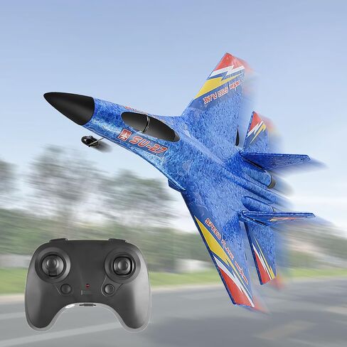 RC Plane Model SU-27 2.4Ghz 6-Axis Gyro Remote Control Airplane Rc Airplane for Beginners Family Toys for Outdoor Activities (Red) in Saudi Arabia