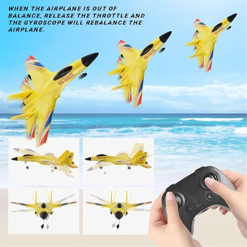 RC Plane Model SU-27 2.4Ghz 6-Axis Gyro Remote Control Airplane Rc Airplane for Beginners Family Toys for Outdoor Activities (Red) in Saudi Arabia