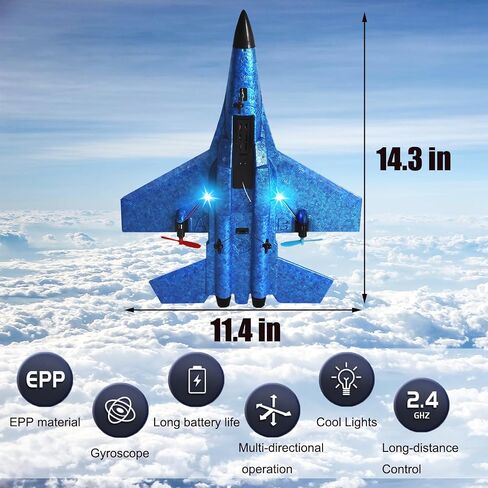 RC Plane Model SU-27 2.4Ghz 6-Axis Gyro Remote Control Airplane Rc Airplane for Beginners Family Toys for Outdoor Activities (Red) in Saudi Arabia