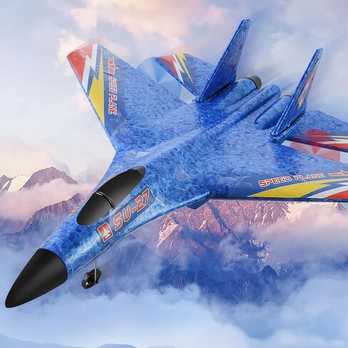 RC Plane Model SU-27 2.4Ghz 6-Axis Gyro Remote Control Airplane Rc Airplane for Beginners Family Toys for Outdoor Activities (Red) in Saudi Arabia