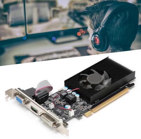 بطاقة رسومات سطح المكتب GT210 1G 64 بت فعالة لألعاب الكمبيوتر والوسائط المتعددة، ضوضاء منخفضة، درجة حرارة منخفضة، كفاءة عالية in Kuwait