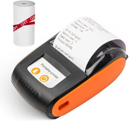 Portable Receipt Printer,58mm Mini Thermal Printing Wireless BT USB Mobile Printer with 2 Inch Thermal Paper Roll Compatible with Android/iOS/Windows System for Small Business Restaurant in Saudi Arabia