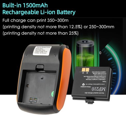 Portable Receipt Printer,58mm Mini Thermal Printing Wireless BT USB Mobile Printer with 2 Inch Thermal Paper Roll Compatible with Android/iOS/Windows System for Small Business Restaurant in Saudi Arabia