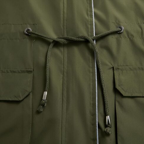 Lu's Chic Women's Rain Jackets Anorak Waterproof Casual Military Utility Outdoor Fall Hood in Kuwait