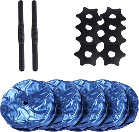 مجموعة دمبل مملوءة بالماء، أوزان مملوءة بالماء قطعتين/مجموعة، أوزان سفر محمولة، دمبل سفر محمول من مادة PVC بوزن 8-10 كجم، تدريب القوة، بناء الجسم وتشكيل الجسم in Kuwait