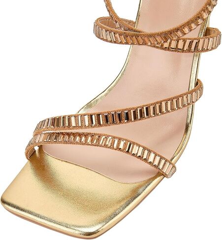 Women's Lace Up Heels Tie Up Square Open Toe Stiletto High Heeled Sandals Rhinestone Strappy Sexy Party Shoes in Saudi Arabia