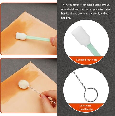 50 قطعة من دوبر الصوف، فرشاة صبغ جلدية، دابر جلدي مع 30 قطعة من أعواد تنظيف لصبغ الجلود، مشاريع صناعة الجلود اليدوية in Kuwait