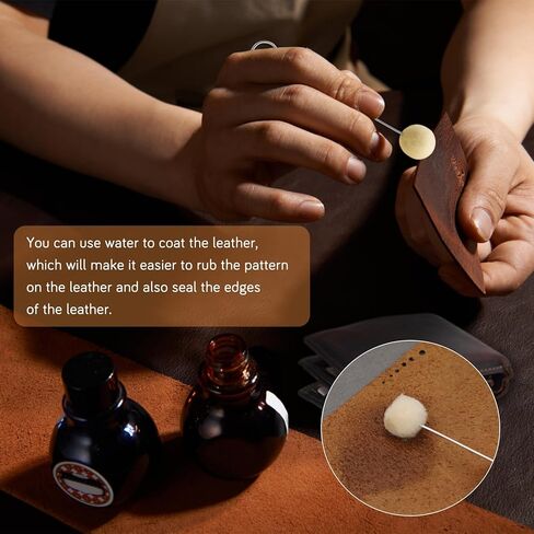 50 قطعة من دوبر الصوف، فرشاة صبغ جلدية، دابر جلدي مع 30 قطعة من أعواد تنظيف لصبغ الجلود، مشاريع صناعة الجلود اليدوية in Kuwait