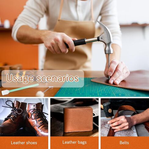 50 قطعة من دوبر الصوف، فرشاة صبغ جلدية، دابر جلدي مع 30 قطعة من أعواد تنظيف لصبغ الجلود، مشاريع صناعة الجلود اليدوية in Kuwait