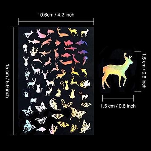 25 Sheet Resin Art Supplies Kit Resin Transparent Stickers Resin Stickers for Silicone Resin Molds Resin Crafts Materials with Holographic Clear Film for Resin Craft DIY Jewelry in Assorted Shapes in Saudi Arabia