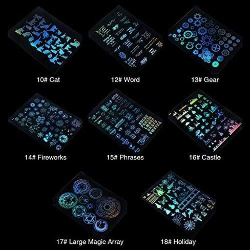 25 Sheet Resin Art Supplies Kit Resin Transparent Stickers Resin Stickers for Silicone Resin Molds Resin Crafts Materials with Holographic Clear Film for Resin Craft DIY Jewelry in Assorted Shapes in Saudi Arabia
