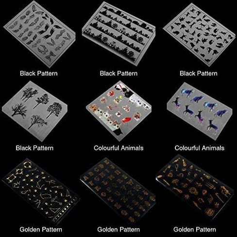 25 Sheet Resin Art Supplies Kit Resin Transparent Stickers Resin Stickers for Silicone Resin Molds Resin Crafts Materials with Holographic Clear Film for Resin Craft DIY Jewelry in Assorted Shapes in Saudi Arabia