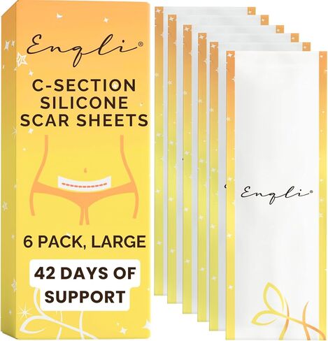 C Section Scar Silicone Strips - 6 Pack, Extra Long Reusable & Medical Grade Silicone Sheets for C Section Recovery in Saudi Arabia