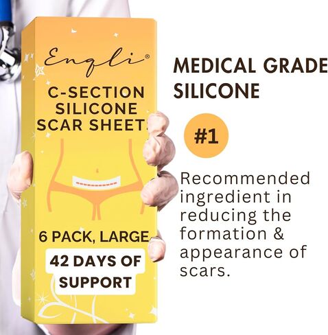 C Section Scar Silicone Strips - 6 Pack, Extra Long Reusable & Medical Grade Silicone Sheets for C Section Recovery in Saudi Arabia
