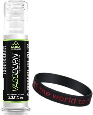 SleekMax, MPA Vasoburn Capsaicin Skin-Gel Pump Bottle, Targets Stubborn Areas, Capsaicin Cream, yohimbine Cream, bundle with a Motivational Wristband Bracelet to motivate and support you (7 oz.) in Saudi Arabia