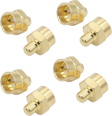 exgoofit Coax Cable Caps Cover Gold Pated, F Type 75ohm Terminator, 4-Pack Coax Terminator Caps for Ports on Splitter, AMP, Coaxial Cable, Antenna … in Saudi Arabia