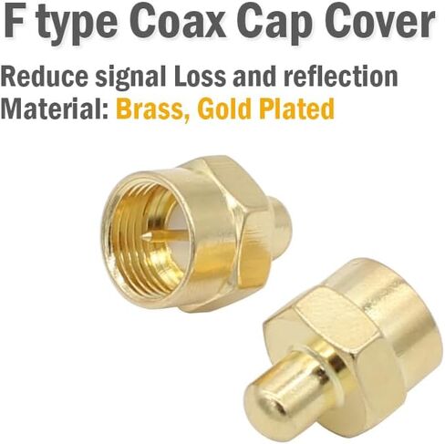 exgoofit Coax Cable Caps Cover Gold Pated, F Type 75ohm Terminator, 4-Pack Coax Terminator Caps for Ports on Splitter, AMP, Coaxial Cable, Antenna … in Saudi Arabia