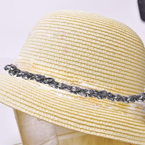 Crystal Fringe Rhinestone Chain Horse Eye Flower Chain Bridal Trim Chain Bridal Applique Beaded Trim Chain for Clothing Necklace Ear-Drop Decoration(Gray) in Saudi Arabia