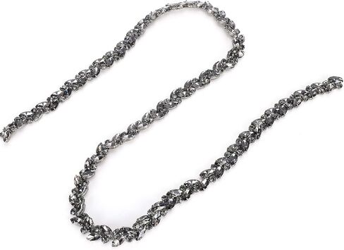 Crystal Fringe Rhinestone Chain Horse Eye Flower Chain Bridal Trim Chain Bridal Applique Beaded Trim Chain for Clothing Necklace Ear-Drop Decoration(Gray) in Saudi Arabia