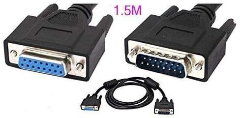 BULUSHI 5Ft DB15 15 دبوس ذكر إلى أنثى موصل تمديد كابل الحبل الأسود in Kuwait