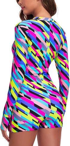 RELLECIGA Women's Long Sleeve UV Protection Rash Guard Boyleg Sports Swimwear for Women in Saudi Arabia