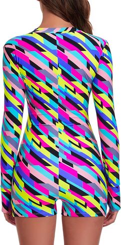 RELLECIGA Women's Long Sleeve UV Protection Rash Guard Boyleg Sports Swimwear for Women in Saudi Arabia