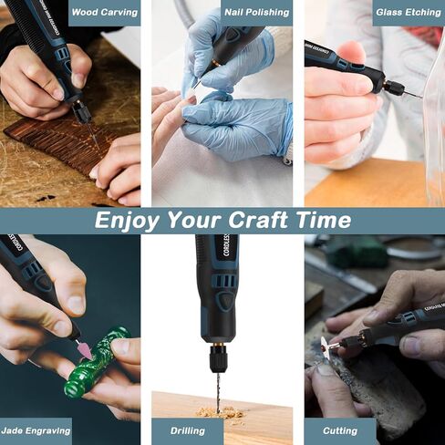 WIOR USB Rechargeable Engraving Pen with 41 Bits and 19 Stencils, Mini Electric Engraver Cordless Rotary Tool Accessories Kit for DIY Polishing Carving Jewelry Metal Plastic Wood Stone Glass Etching in Kuwait