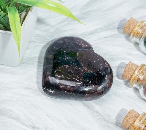 BEZAVO Serpentine Crystal Heart Stone Set - Gifts for Mom, Mom Gifts from Daughters, Pocket Worry Stone, Gemstones and Crystal, Reiki Healing, Chakra Stones for Wicca Collection 50 mm in Saudi Arabia