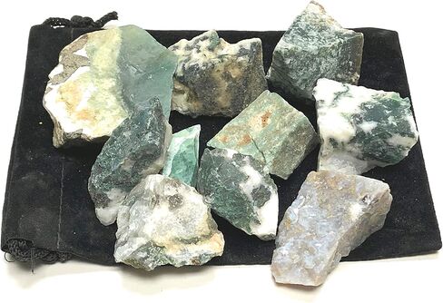 مجموعة Zentron Crystal: أحجار عقيق شجرة خشنة طبيعية، تتضمن حقيبة مخملية - قطع كبيرة مقاس 1 بوصة (رطل واحد) in Saudi Arabia