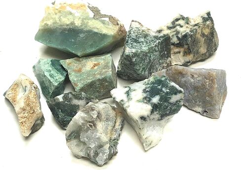 مجموعة Zentron Crystal: أحجار عقيق شجرة خشنة طبيعية، تتضمن حقيبة مخملية - قطع كبيرة مقاس 1 بوصة (رطل واحد) in Saudi Arabia