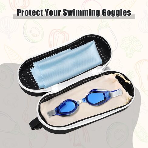 Swim Goggles Case, Silicone Swimming Goggles Protective Cover with Drainage Holes, Zipper Eyeglasses Case Breathable in Saudi Arabia