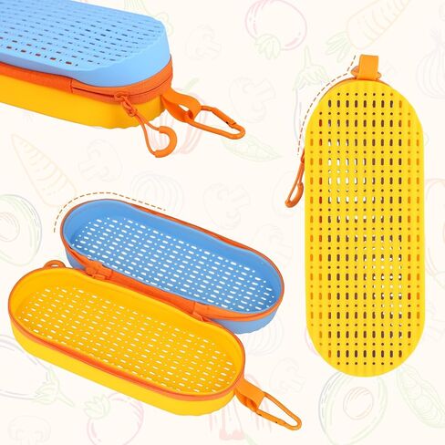 Swim Goggles Case, Silicone Swimming Goggles Protective Cover with Drainage Holes, Zipper Eyeglasses Case Breathable in Saudi Arabia