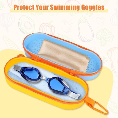 Swim Goggles Case, Silicone Swimming Goggles Protective Cover with Drainage Holes, Zipper Eyeglasses Case Breathable in Saudi Arabia