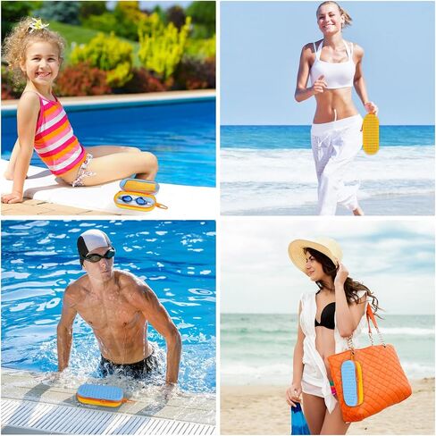 Swim Goggles Case, Silicone Swimming Goggles Protective Cover with Drainage Holes, Zipper Eyeglasses Case Breathable in Saudi Arabia