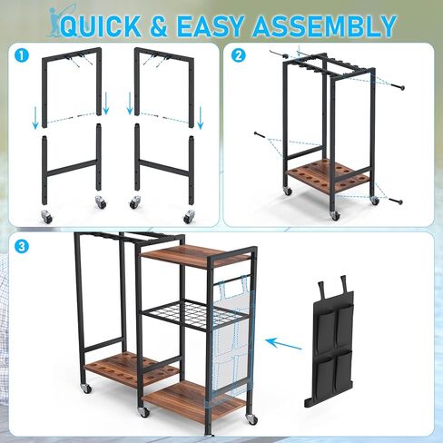 حامل صنارة صيد الأسماك من تادوموي للمرآب، وتخزين معدات الصيد لـ 16 عمودًا لصيد الأسماك، وطُعم الصيد، وخط الصيد، وبكرات الصيد، وصندوق تتبع الصيد وأكثر من ذلك، هدية مثالية للرجال والأب والزوج in Kuwait