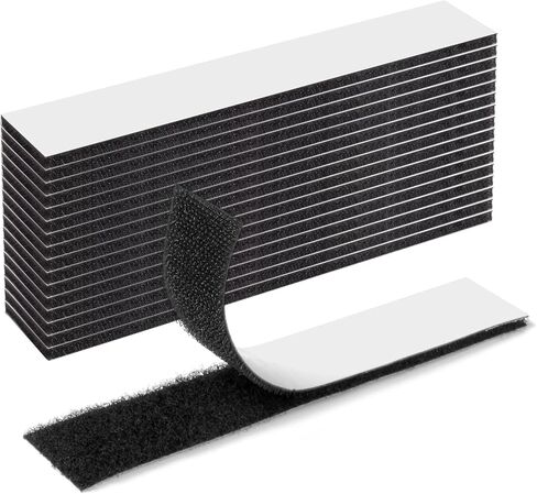 شرائط لاصقة وحلقة DFgrenness مع لاصق، شريط تثبيت لاصق عالي التحمل مقاس 1 × 5 بوصة للاستخدام المنزلي والمكتب - بدلاً من الثقوب والمسامير، 15 عبوة باللون الأسود in Kuwait