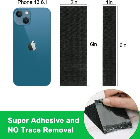 شرائط لاصقة وحلقة DFgrenness مع لاصق، شريط تثبيت لاصق عالي التحمل مقاس 1 × 5 بوصة للاستخدام المنزلي والمكتب - بدلاً من الثقوب والمسامير، 15 عبوة باللون الأسود in Kuwait