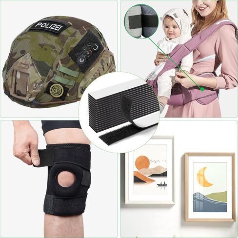 شرائط لاصقة وحلقة DFgrenness مع لاصق، شريط تثبيت لاصق عالي التحمل مقاس 1 × 5 بوصة للاستخدام المنزلي والمكتب - بدلاً من الثقوب والمسامير، 15 عبوة باللون الأسود in Kuwait